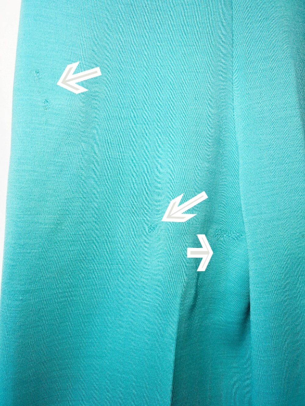 1970s French jumpsuit turquoise zippered wool one piece  small - Picture 13 of 15
